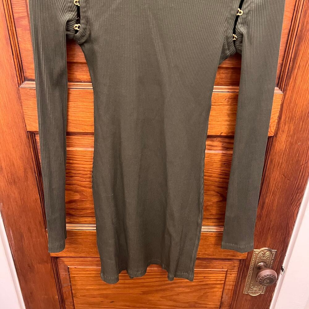 Dion Lee Organic Cotton Rib Hook & Eye Rib Mini Dress Shadow Green sz S $520 NWT - Picture 13 of 14